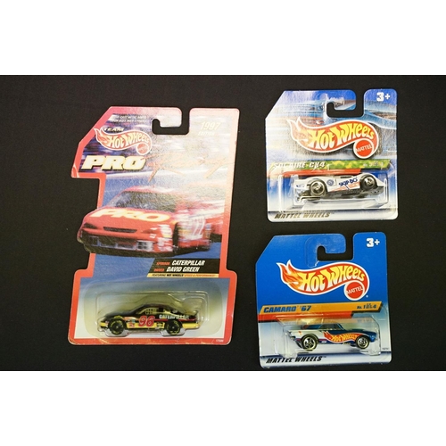 1017 - Around 84 carded Mattel Hot Wheels diecast models featuring Pro Racing 1997 Editions, appearing vg a... 