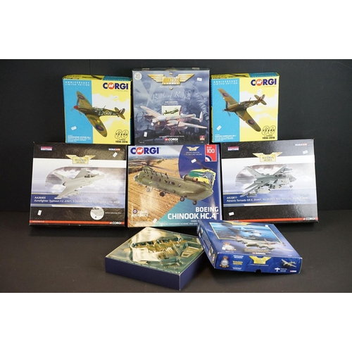 1026 - Collection of seven boxed Corgi diecast model planes to include Aviation Archives featuring 1/72 sca... 