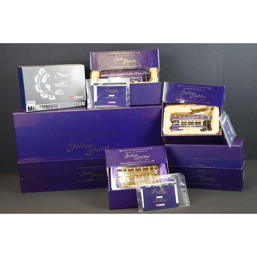 1030 - Collection of six boxed Corgi diecast models to include 5 x Queen Elizabeth II Golden Jubilee 1952-2... 