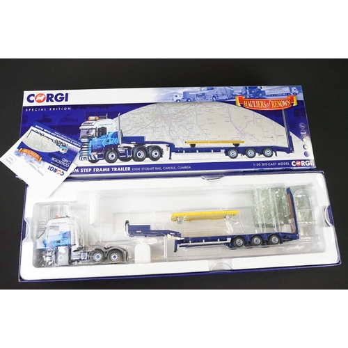 1035 - Collection of five boxed 1/50 scale Corgi haulage diecast models to include 2 x ltd edn models featu... 