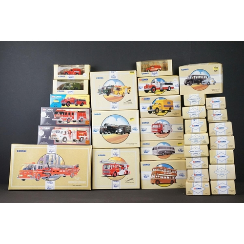 1037 - Collection of 38 boxed Corgi Classics diecast models to include The La France Fire Vehicles, Commerc... 