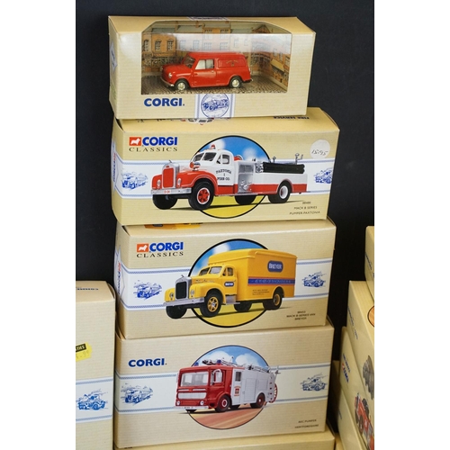 1037 - Collection of 38 boxed Corgi Classics diecast models to include The La France Fire Vehicles, Commerc... 