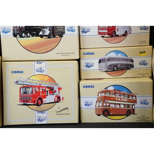 1037 - Collection of 38 boxed Corgi Classics diecast models to include The La France Fire Vehicles, Commerc... 