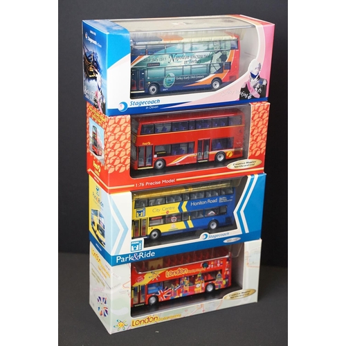 1042 - 12 Boxed / cased Creative Masters 1:76 diecast model buses to include Park & Ride, London City Sight... 