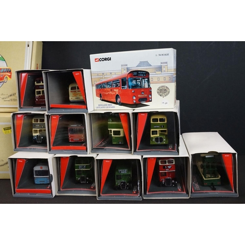 1056 - Collection of 26 Corgi boxed / cased diecast models to include 10 x Original Omnibus diecast model b... 