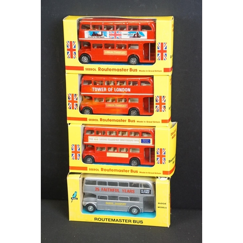 1064 - 18 Boxed Routemaster Buses featuring Budgie & H.Seener plus 4 x unboxed examples