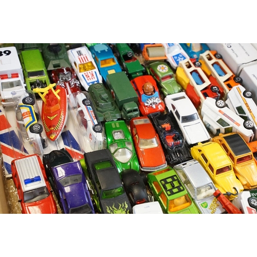 1067 - Collection of over 150 play worn diecast models to include Dinky, Corgi, Matchbox, Tonka, etc (3 box... 