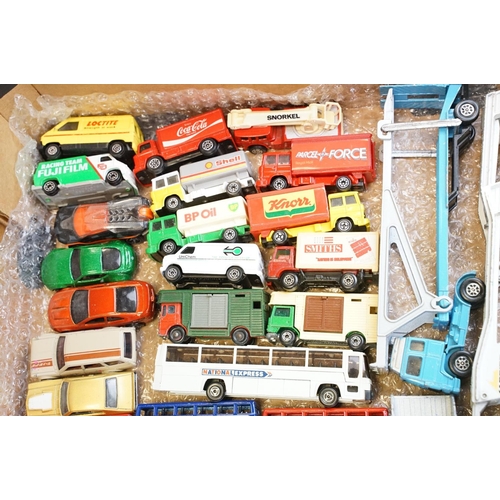 1067 - Collection of over 150 play worn diecast models to include Dinky, Corgi, Matchbox, Tonka, etc (3 box... 