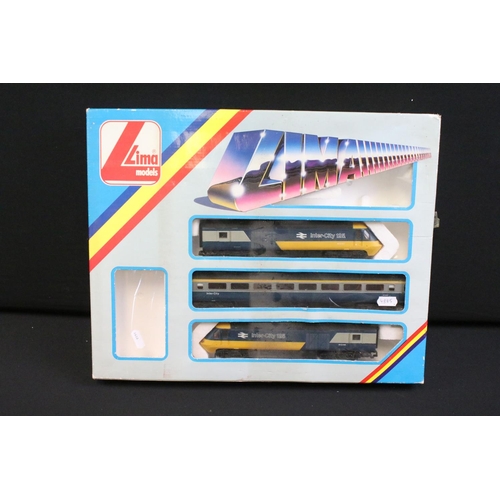 189 - Two boxed OO gauge electric train sets to include Hornby R673 High Speed Train containing Locomotive... 