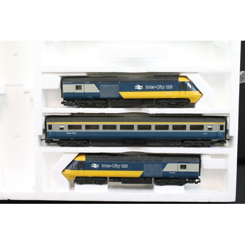 189 - Two boxed OO gauge electric train sets to include Hornby R673 High Speed Train containing Locomotive... 