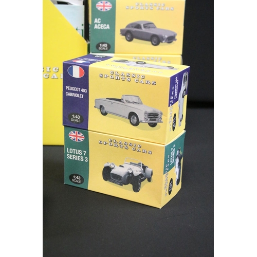 1070 - 31 Boxed Atlas Editions 1/43 Classic Sports Cars diecast models to include Ford Capri 280, Borgward ... 