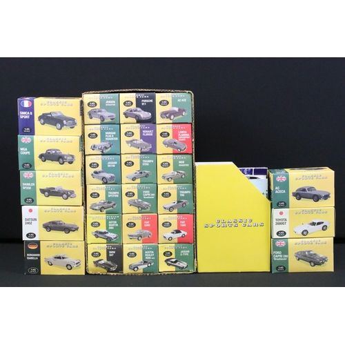 1070 - 31 Boxed Atlas Editions 1/43 Classic Sports Cars diecast models to include Ford Capri 280, Borgward ... 