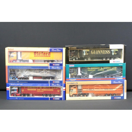 1071 - Six boxed Corgi ltd edn 1/50 scale diecast haulage models to include CC11905 Jos Millican, CC12702 S... 