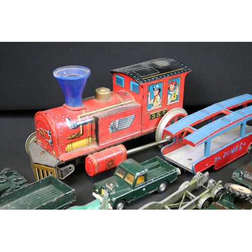 1072 - Collection of around 30 playworn diecast models to include various Dinky and Corgi models featuring ... 