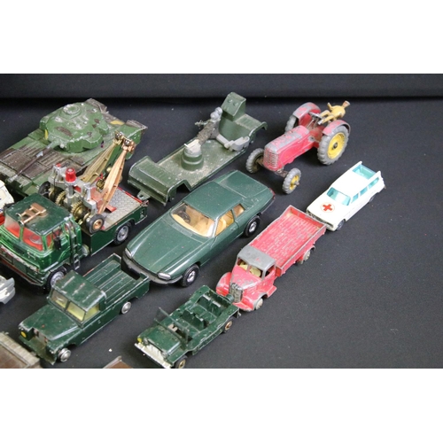 1072 - Collection of around 30 playworn diecast models to include various Dinky and Corgi models featuring ... 