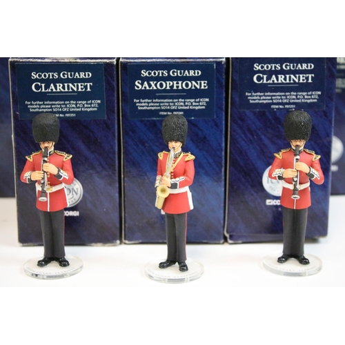 1082 - Collection of 19 Corgi Icon Collectible Scots Guards Bandsmen Figures to include Mounted Scots Guard... 