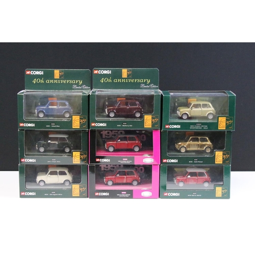 1086 - Nine boxed ltd edn Corgi Mini diecast models to include 7 x ltd edn 40th Anniversary Mini diecast mo... 