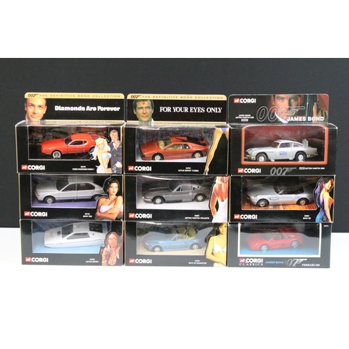 1087 - Collection of 12 boxed Corgi James Bond 007 diecast models to include 04701 For Your Eyes Only Lotus... 