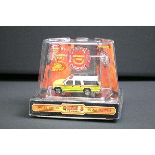 1094 - Seven boxed Code 3 Fire Engine diecast models to include City Of New York, City Of Honolulu, City Of... 