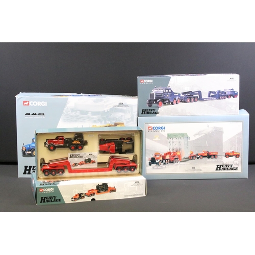 1100 - Four boxed Corgi Heavy Haulage diecast models to include Ltd edn 18002 Pickfords Scammell Contractor... 