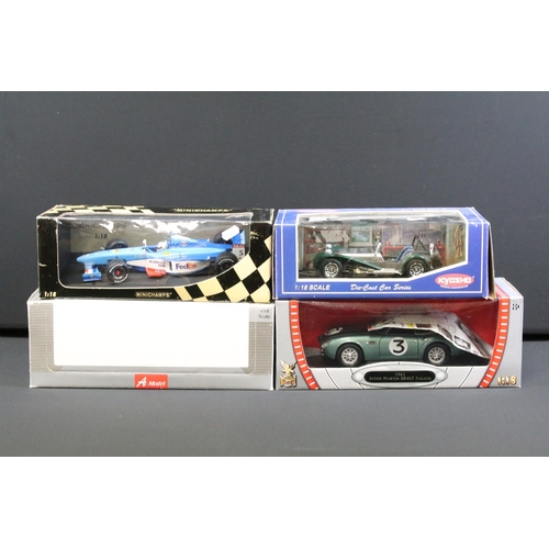 1102 - Four boxed 1/18 diecast models to include Paul's Model Art Minichamps F1 Benetton B 198 G Fisichella... 