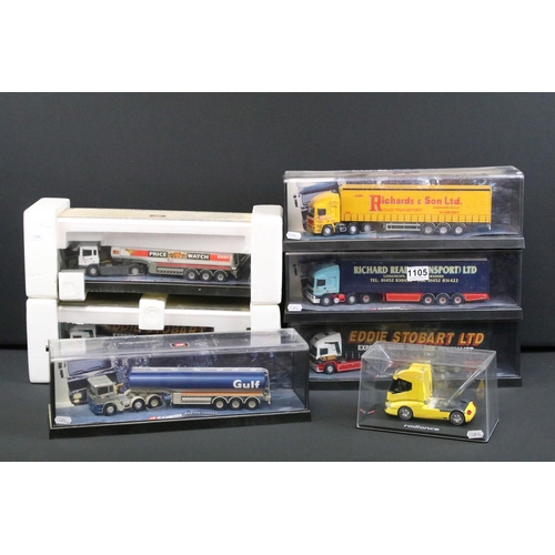 1105 - Six boxed / cased Corgi Modern Trucks 1/50 scale diecast haulage models to include 2 x 75201 Eddie S... 