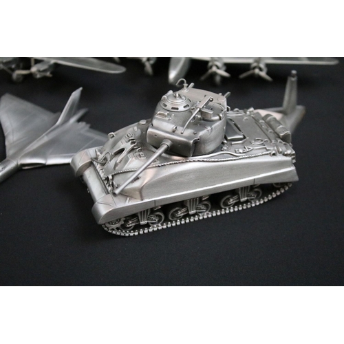 1112 - 30 Pewter Planes featuring English Miniatures / Royal Hampshire to include The Stealth, Dambusters, ... 