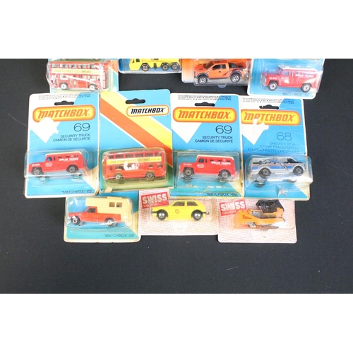 1175 - 25 Boxed / carded Matchbox diecast models to include MB 72 Delivery Truck, 69 Security Truck, MB38 F... 