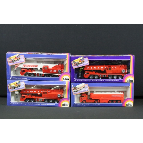 1178 - Collection of eight boxed 1/55 scale Siku diecast models to include 2 x 2913 Fire Brigade Truck With... 