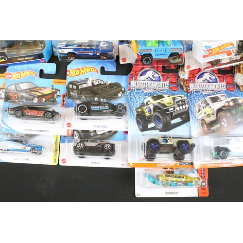 1179 - Hot Wheels - 90 Carded Hot Wheels diecast models featuring Motor Cycles, DC Universe, Angry Birds, B... 