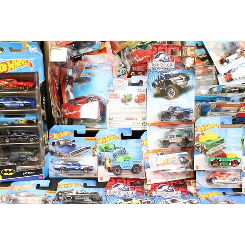 1179 - Hot Wheels - 90 Carded Hot Wheels diecast models featuring Motor Cycles, DC Universe, Angry Birds, B... 