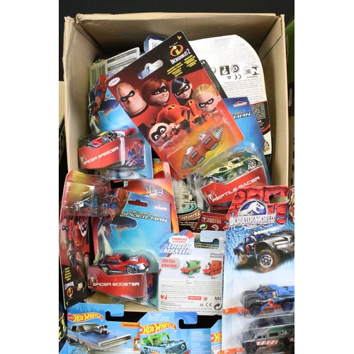 1179 - Hot Wheels - 90 Carded Hot Wheels diecast models featuring Motor Cycles, DC Universe, Angry Birds, B... 