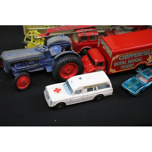 1182 - Collection of around 100 various playworn diecast models to include examples from Corgi, Matchbox Wh... 