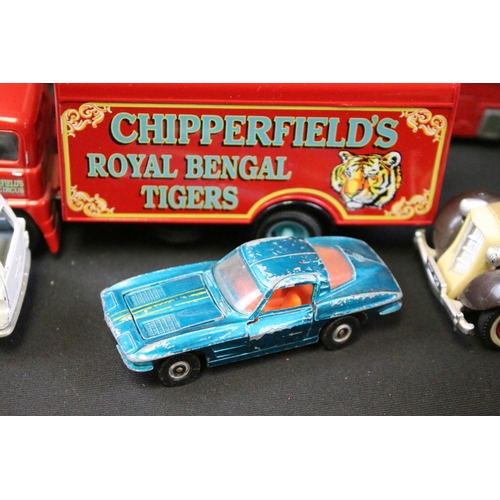 1182 - Collection of around 100 various playworn diecast models to include examples from Corgi, Matchbox Wh... 