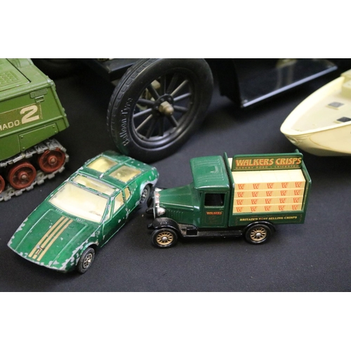 1182 - Collection of around 100 various playworn diecast models to include examples from Corgi, Matchbox Wh... 