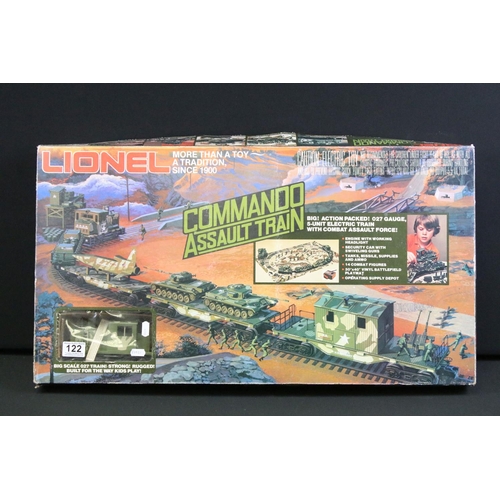 122 - Boxed Lionel O gauge 6-1355 Command Assault Train set, appears complete and vg