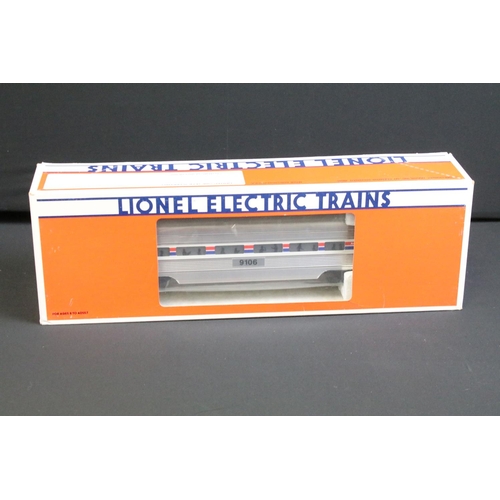 128 - Ex Shop Stock - Trade box of 6 x boxed Lionel O gauge 1-9100-006 Amtrack rolling stock to include 6-... 