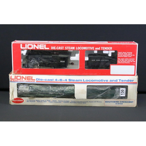 130 - Two boxed Lionel O gauge locomotives to include 6-8702 Southern Crescent 4-6-4 Steam Locomotive and ... 