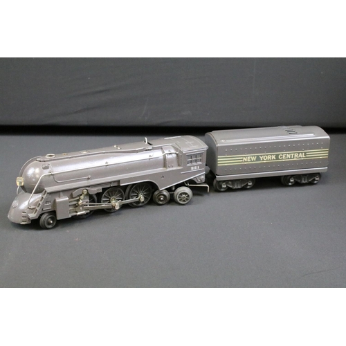 131 - Three O gauge locomotives to include Lionel New York Central 2-6-4 No 221, boxed Rivarossi 7185 4-4-... 