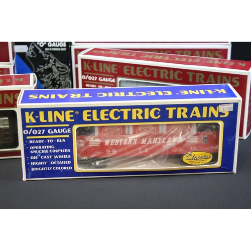 139 - 12 Boxed K Line Electric Trains O gauge items of rolling stock to include K637-1931 Reading Tank Car... 