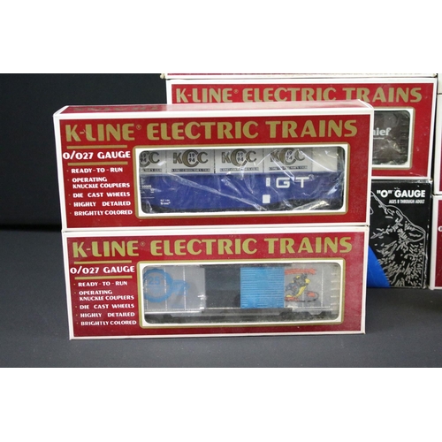 139 - 12 Boxed K Line Electric Trains O gauge items of rolling stock to include K637-1931 Reading Tank Car... 