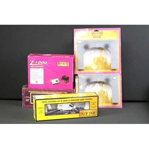 146 - Five boxed Rail King by MTH Electric Trains O gauge accessories to include 40-1000 Z-1000 Hobby Tran... 