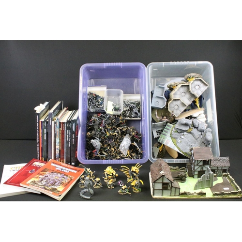 1415 - Fantasy Gaming - Collection Of Games Workshop Warhammer painted figures and buildings to include Tyr... 