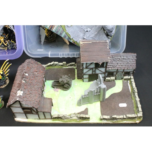 1415 - Fantasy Gaming - Collection Of Games Workshop Warhammer painted figures and buildings to include Tyr... 