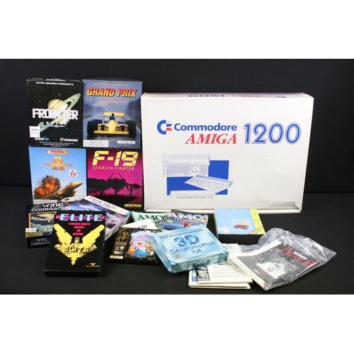 1421 - Retro Gaming - Boxed Commodore Amiga 1200 (with instructions) with trapdoor accelerator card with 68... 