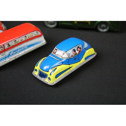 1422 - Collection of various boxed and unboxed tin plate lithograph models to include boxed Takatoku Fricti... 