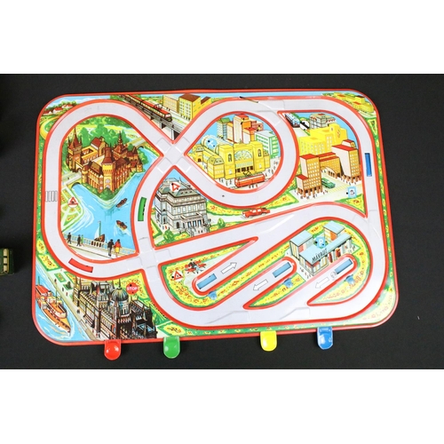 1422 - Collection of various boxed and unboxed tin plate lithograph models to include boxed Takatoku Fricti... 