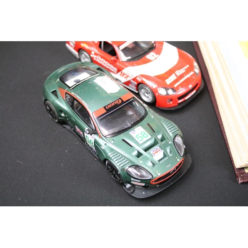 311 - Boxed TCR Slotless Race System with 1 x cased Scalextric Jaguar XKRS (play worn), 5 x Scalextric slo... 