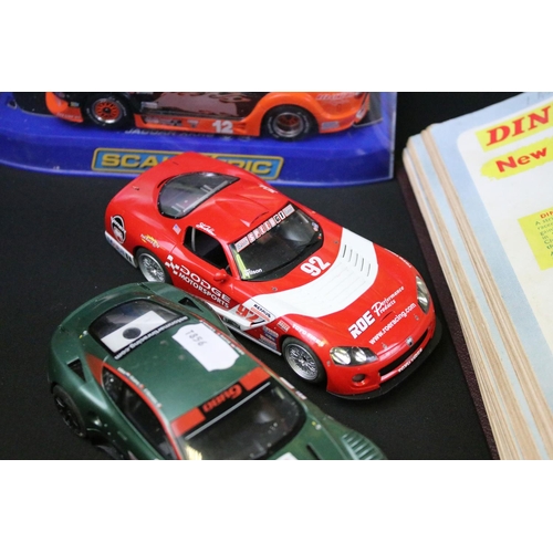 311 - Boxed TCR Slotless Race System with 1 x cased Scalextric Jaguar XKRS (play worn), 5 x Scalextric slo... 