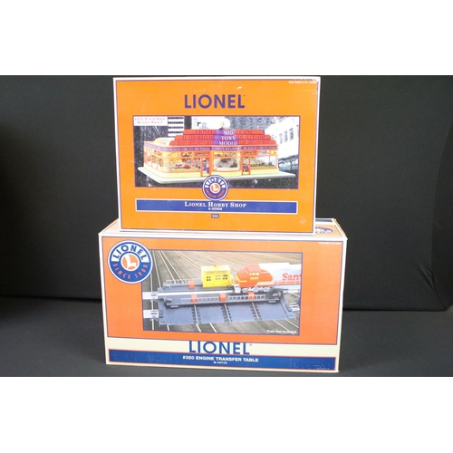 118 - Eight boxed Lionel O gauge trackside accessories to include 6-14005 Operating Coal Ramp, 6-16882 12
